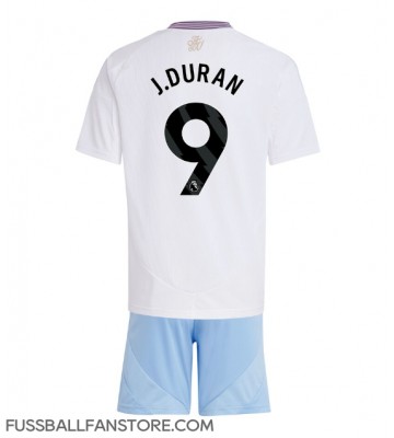 Aston Villa Jhon Duran #9 Replik Auswärtstrikot Kinder 2024-25 Kurzarm (+ Kurze Hosen)